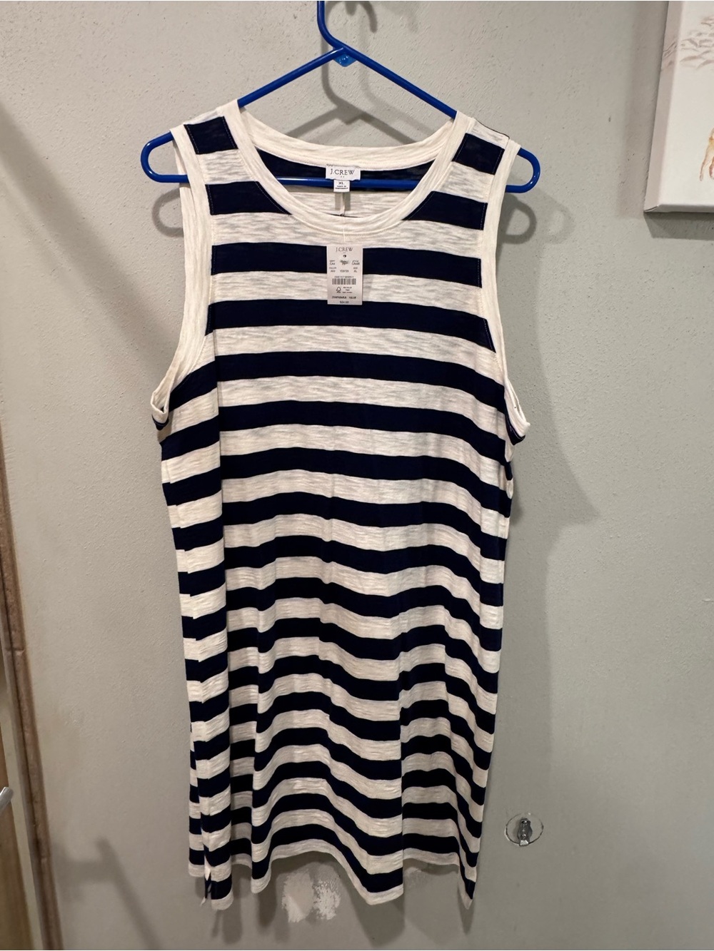 J.Crew Striped Sleeveless Knit Dress - Navy & White